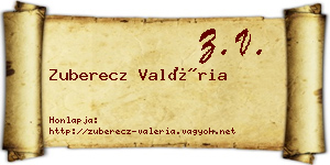 Zuberecz Valéria névjegykártya